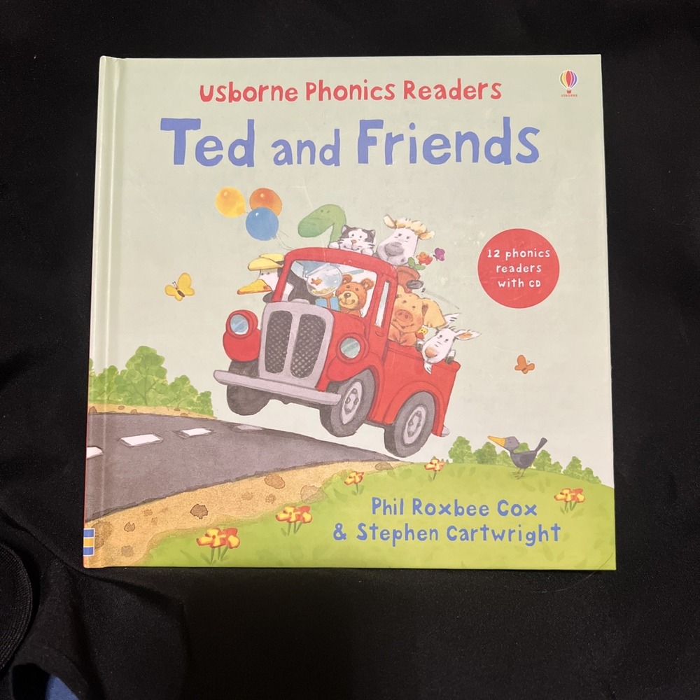 Usborne Phonics Readers Ted and Friends w/ CD (12 In 1) Hard Cover-New